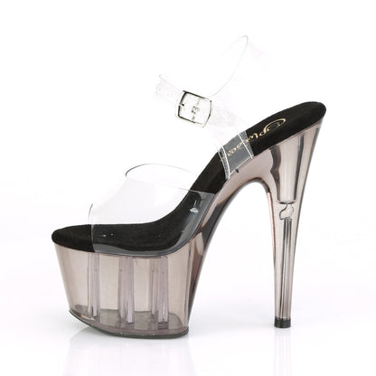 ADORE-708T 7" Heel Clear and Smoke Tinted Pole Dancing Shoes-Pleaser- Sexy Shoes Pole Dance Heels