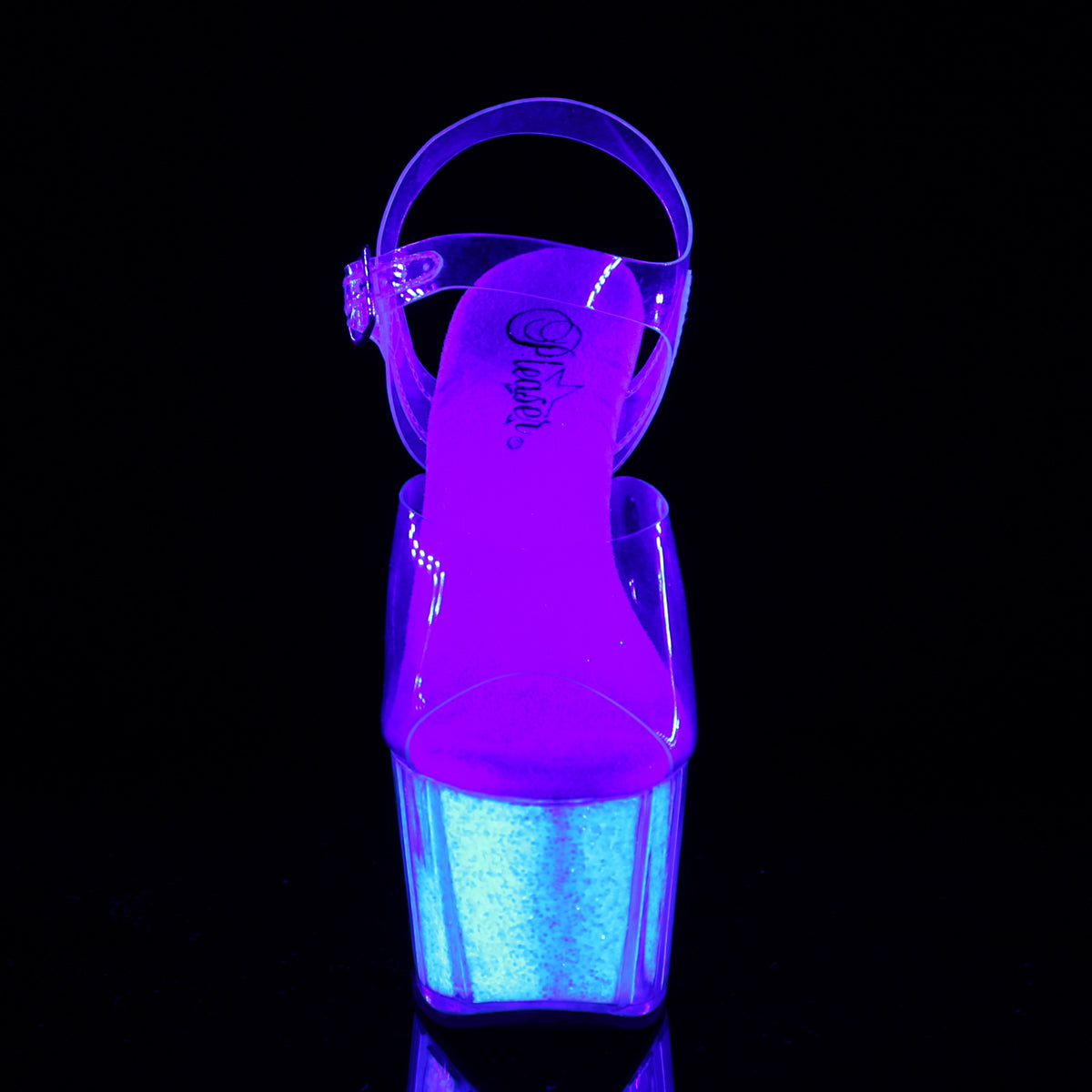 ADORE-708UVG 7 Inch Clear Neon Opal Glitter Pole Dancer Shoe-Pleaser- Sexy Shoes Alternative Footwear