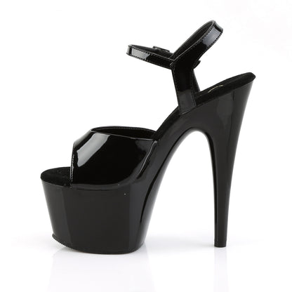 ADORE-709 7" Heel Black Patent Stripper Heels