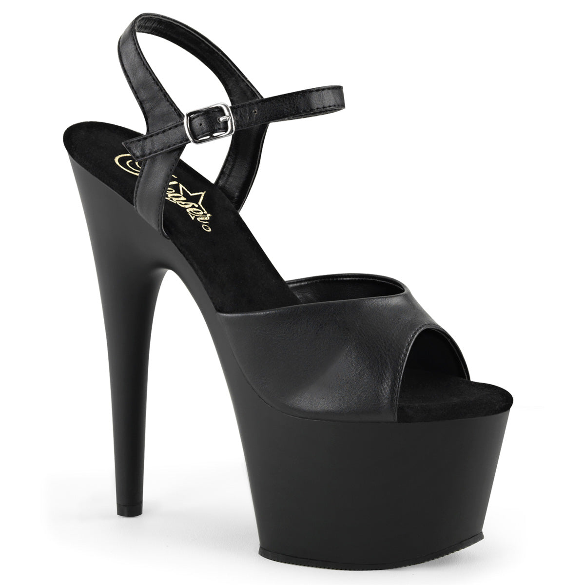ADORE-709 Pleasers 7 Inch Heel Black Pole Dancing Platforms-Pleaser- Sexy Shoes