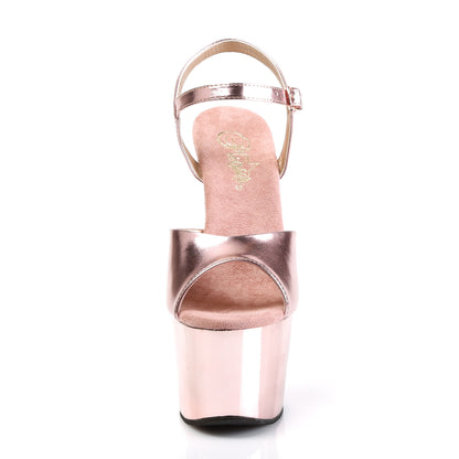 ADORE-709 Pleasers 7" Heel Rose Gold Pole Dancing Platforms-Pleaser- Sexy Shoes Alternative Footwear