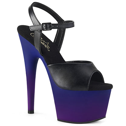 ADORE-709BP Pleaser 7 Inch Heel Black Stripper Blue-Purple Ombre Platform Heels
