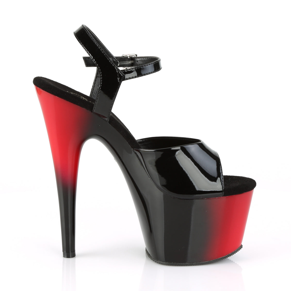 ADORE-709BR Pleaser 7" Heel Black and Red Pole Dancing Shoes-Pleaser- Sexy Shoes Fetish Heels