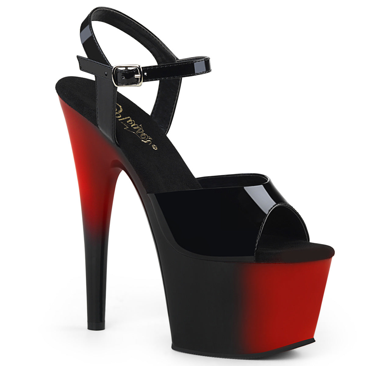 Adore-709BR plăcută 7 "Heel Pantofi de dans negru și roșu