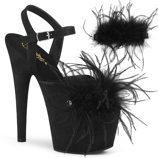 ADORE-709F Pleaser 7 Inch Heel Black Pole Dancing Shoes-Pleaser- Sexy Shoes