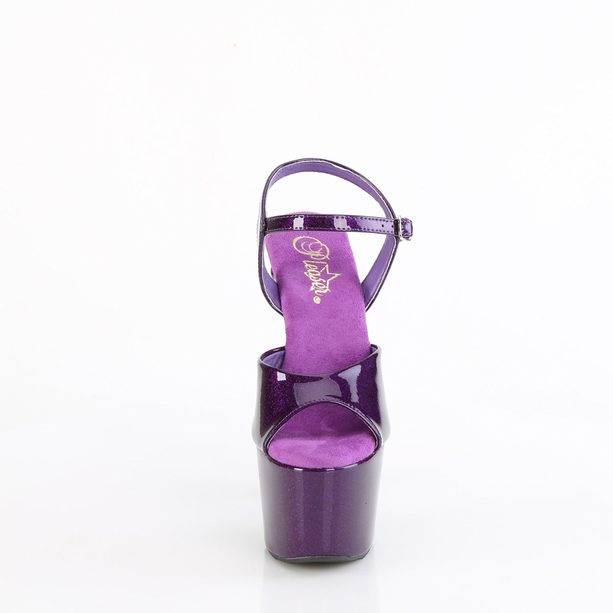 adore 709gp pleaser sexy footwear purple glitter pat m
