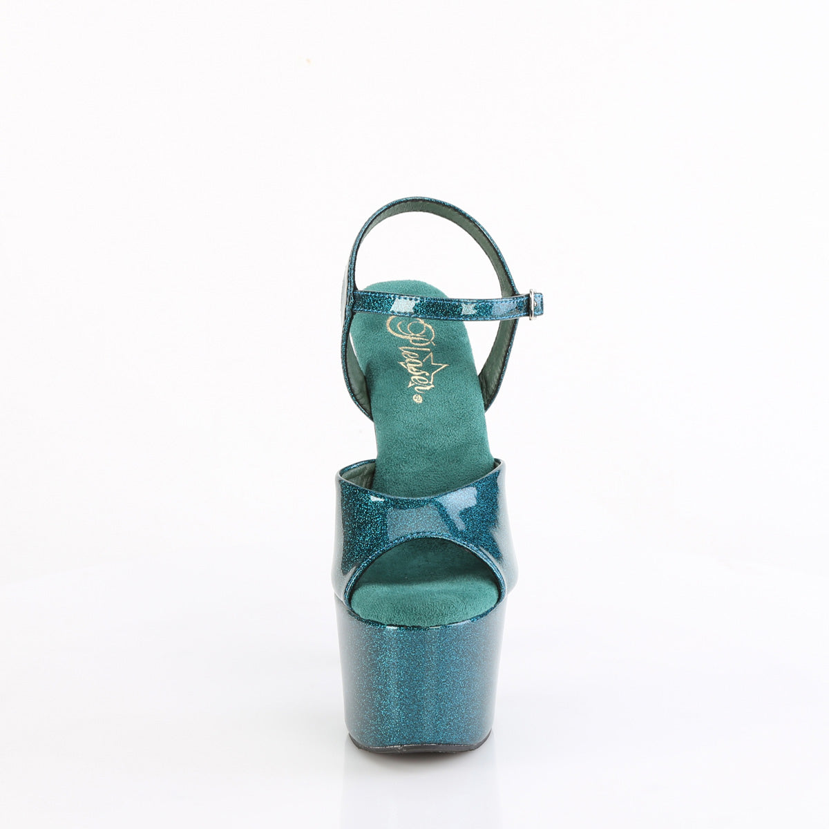adore 709gp pleaser sexy footwear teal glitter pat m