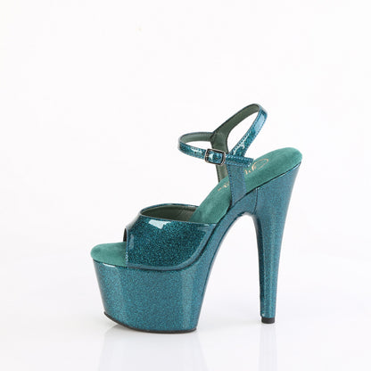 ADORE-709GP Pleaser 7 Inch Teal Glitter Patent Pole Dancing Heels