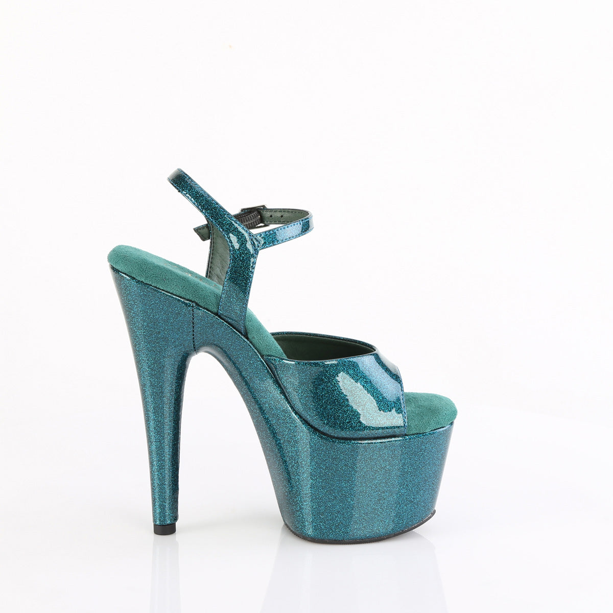 ADORE-709GP Pleaser 7 Inch Teal Glitter Patent Pole Dancing Heels