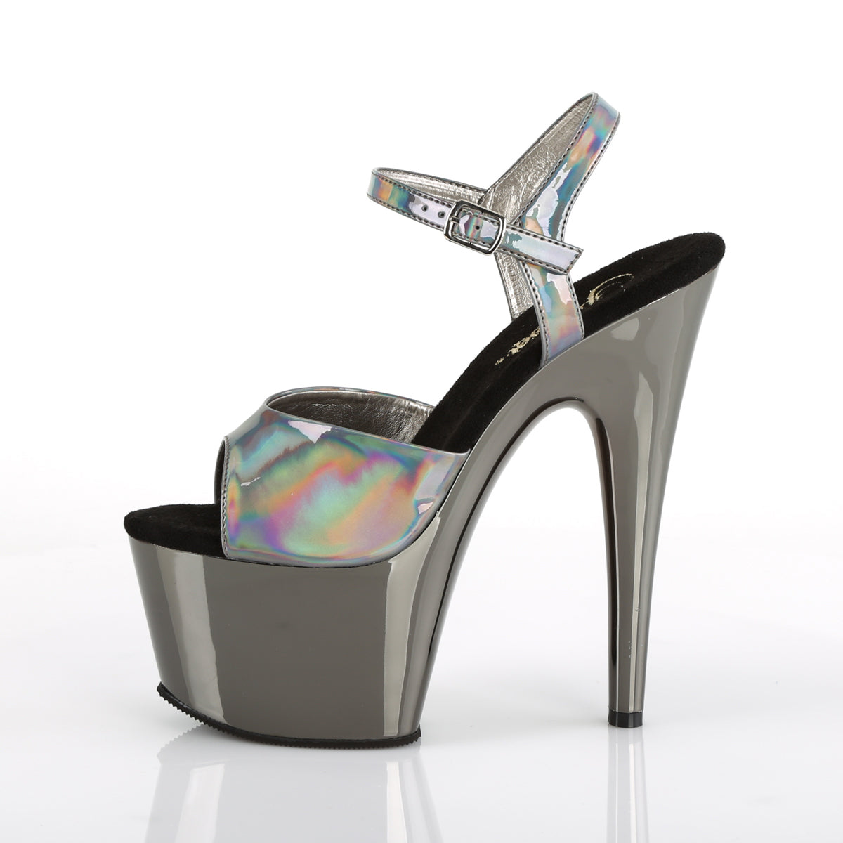 ADORE-709HGCH Pleaser 7 Inch Heel Pewter Pole Dancing Shoes-Pleaser- Sexy Shoes Pole Dance Heels