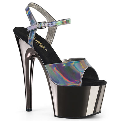ADORE-709HGCH Pleaser 7 Inch Heel Pewter Chrome Stripper Shoes