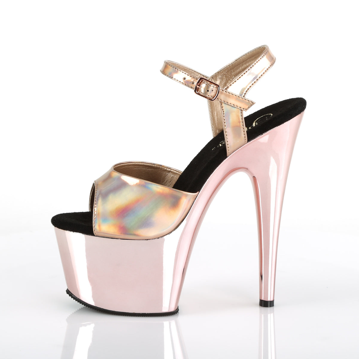 ADORE-709HGCH 7" Heel Rose Gold Holo Sexy Sandals-Pleaser- Sexy Shoes Pole Dance Heels