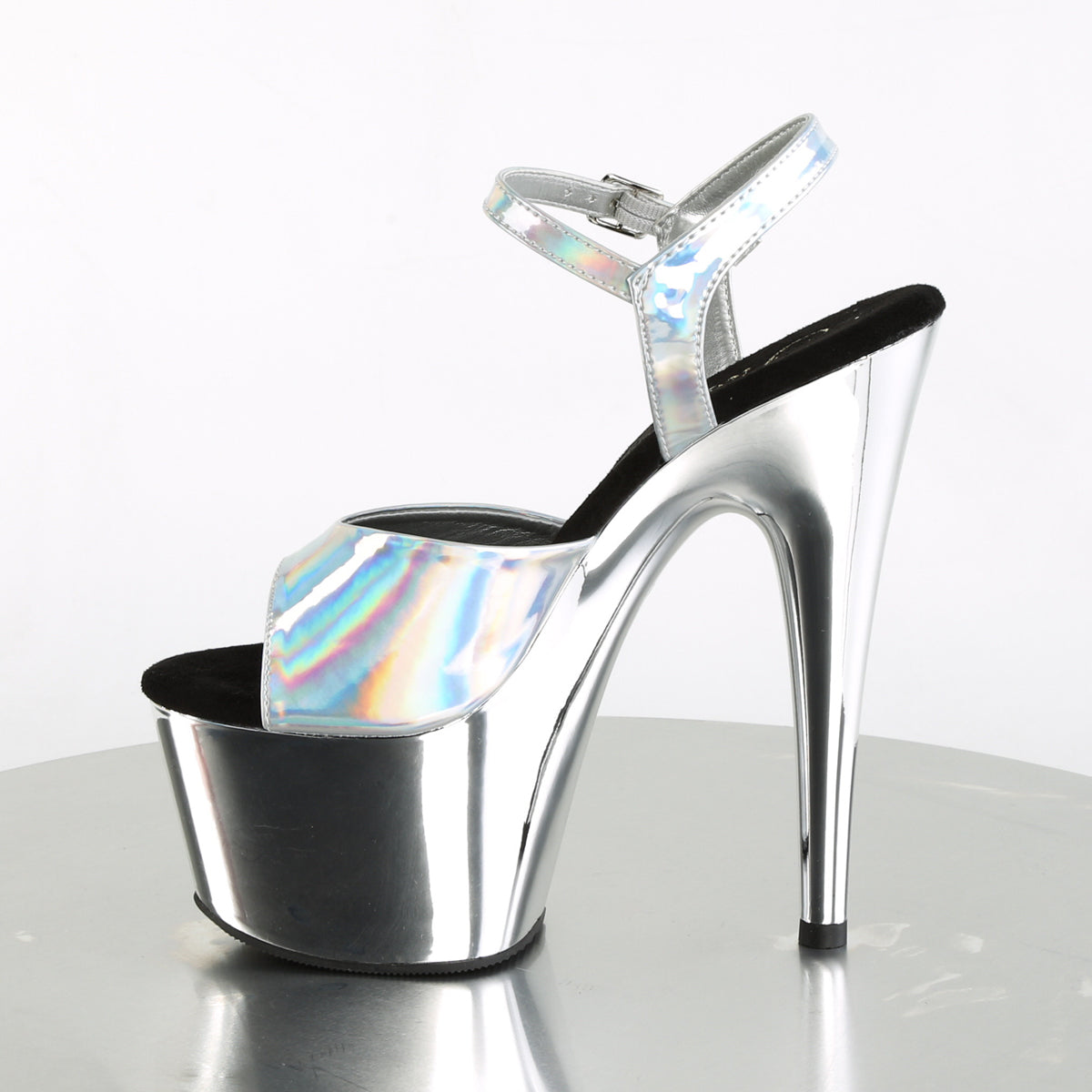 ADORE-709HGCH 7" Heel Silver Hologram Sexy Sandals-Pleaser- Sexy Shoes Pole Dance Heels