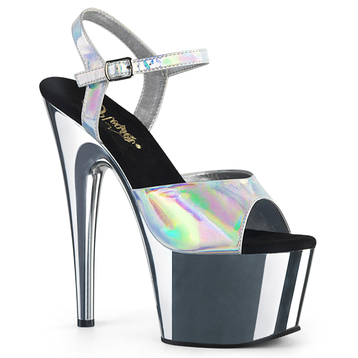 ADORE-709HGCH 7" Heel Silver Hologram Sexy Sandals-Pleaser- Sexy Shoes