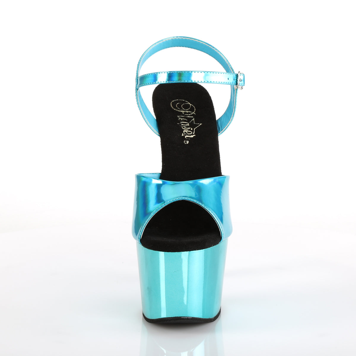 ADORE-709HGCH 7" Heel Turquoise Hologram Pole Dancer Sandals-Pleaser- Sexy Shoes Alternative Footwear