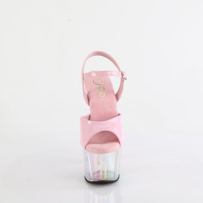 ADORE-709HT Pleaser 7 Inch Baby Pink Pole Dancing Holo Tinted Platform Heels