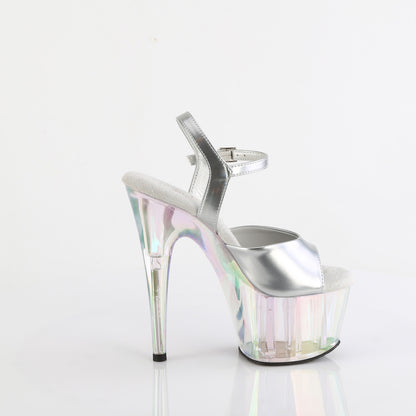 ADORE-709HT Pleaser 7" Silver Exotic Dancing Holo Tinted Platform Heels