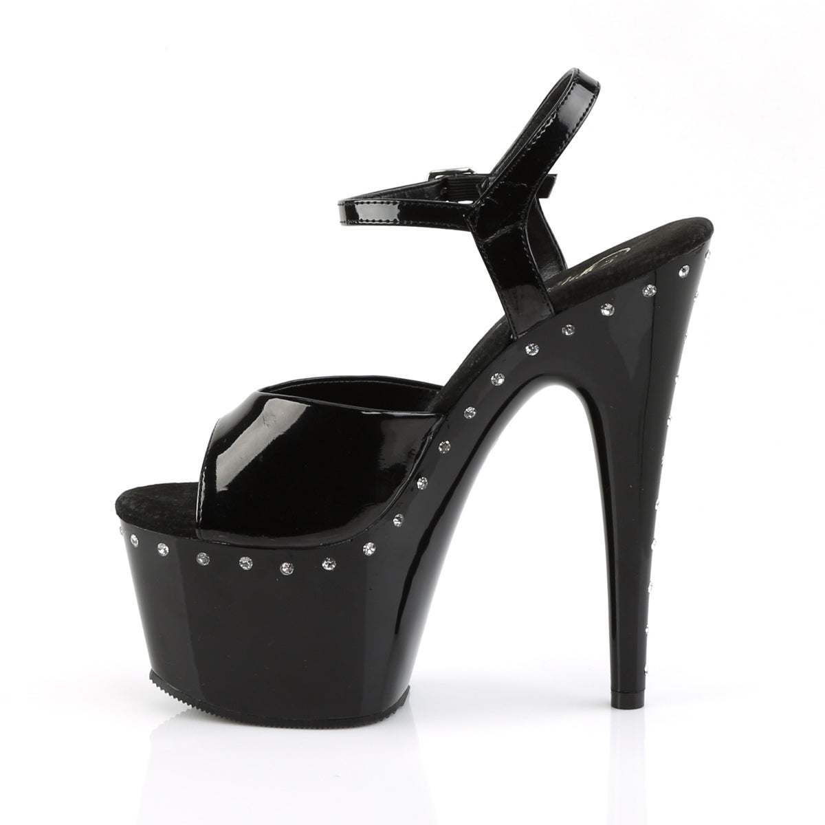 ADORE-709LS Pleaser 7 Inch Heel Black Sexy Sandals-Pleaser- Sexy Shoes Pole Dance Heels