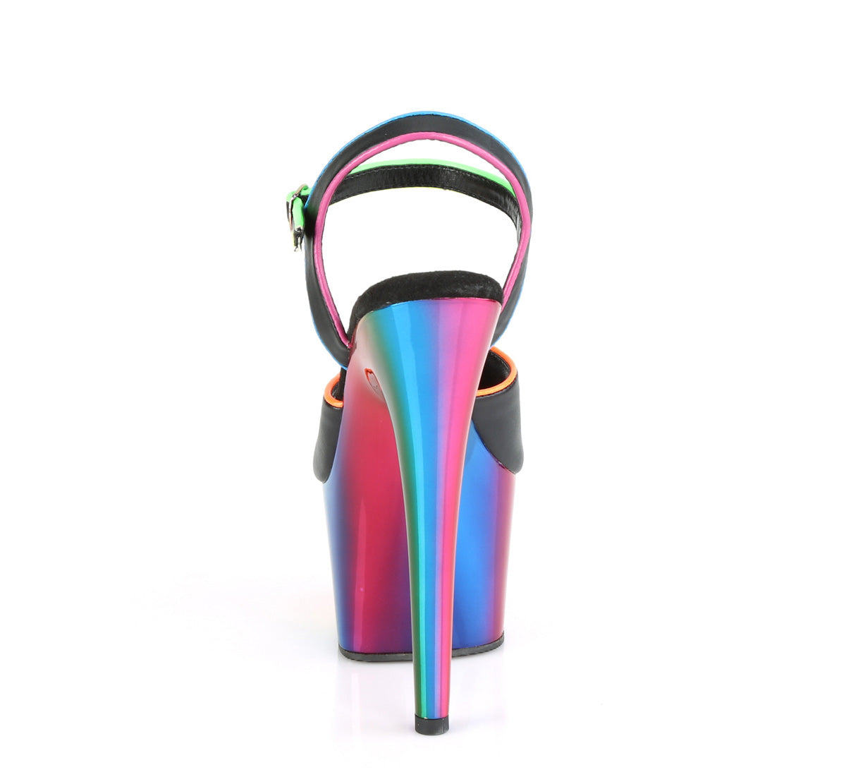 adore 709rc_pleaser_platforms_exotic_dancing_7_inch_ _7_1_2_inch_heel_pleasers_black_patent_rainbow_chrome