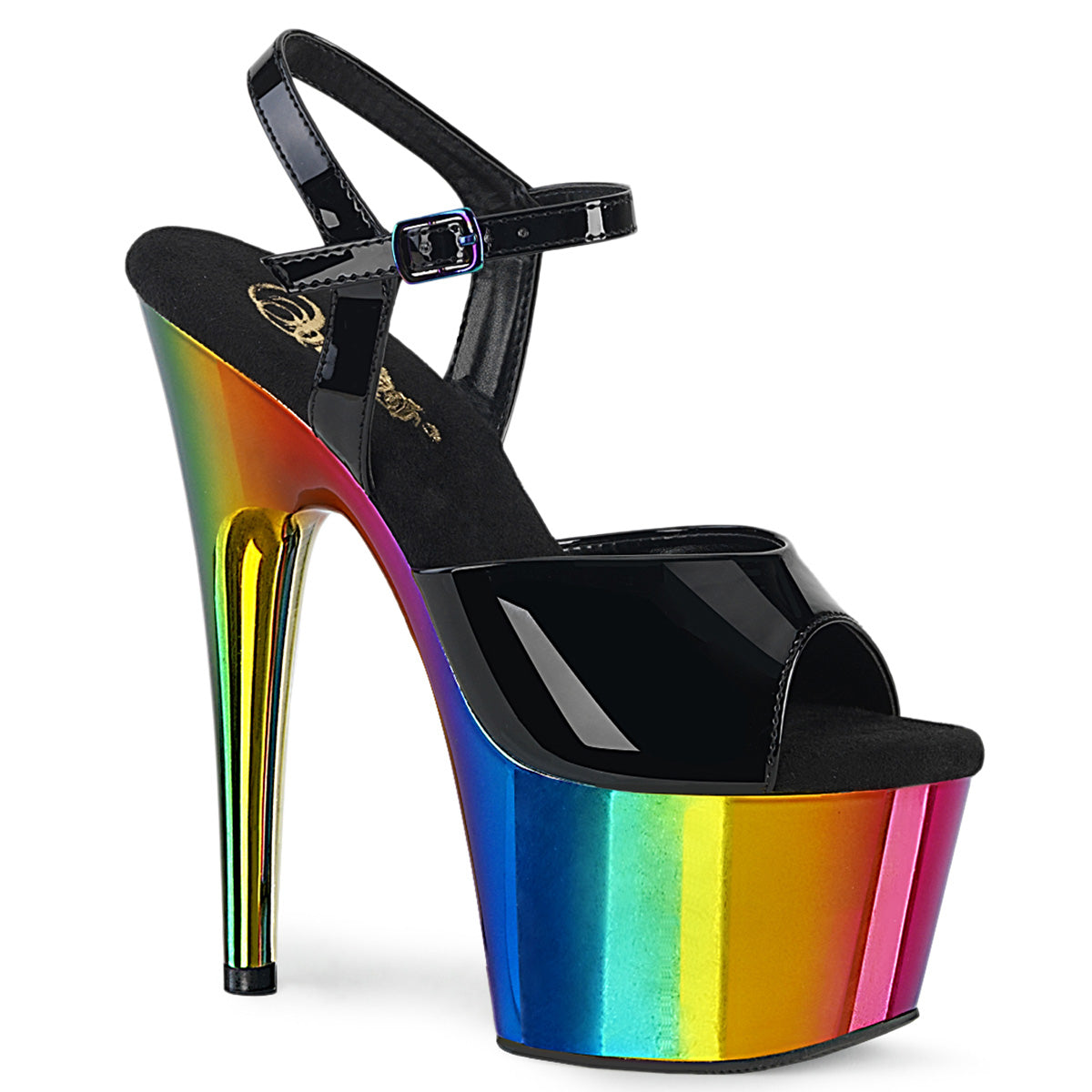 Adore-709RC Pleasers Rainbow Crome Platform Exotic Dancing Tisos de 7 pulgadas