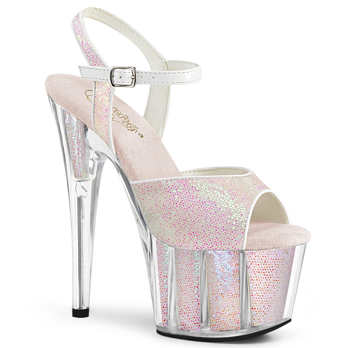 ADORE-710G Pleaser 7 Inch Heel Opal Glitter Sexy Shoes-Pleaser- Sexy Shoes