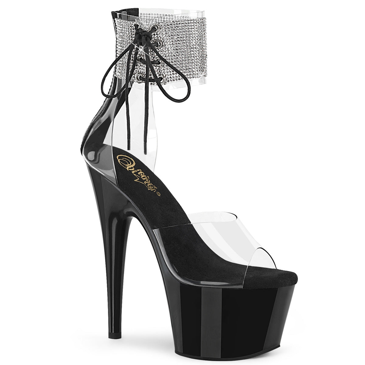 Adore-724RS Pleasers Plataforma negra Dancing de 7 pulgadas tacones de 7 pulgadas