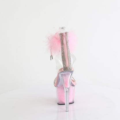 ADORE-727F Pleaser Baby Pink Marabou Fur Pole Dancing Heels