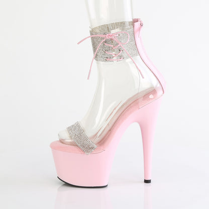 ADORE-727RS Pleaser Baby Pink Platform Pole Dancing Bling Ankle Cuff Heels