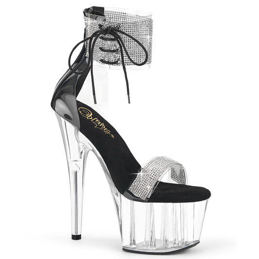 ADORE-727RS Pleaser Clear Platform Exotic Dancing Bling Ankle Cuff Heels