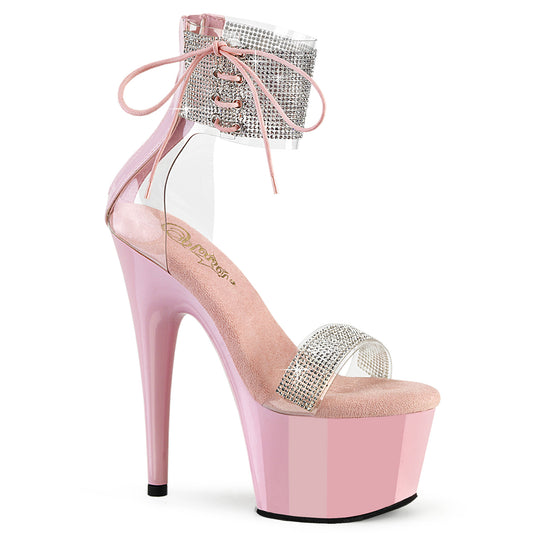 ADORE-727RS Pleaser Baby Pink Platform Pole Dancing Bling Ankle Cuff Heels