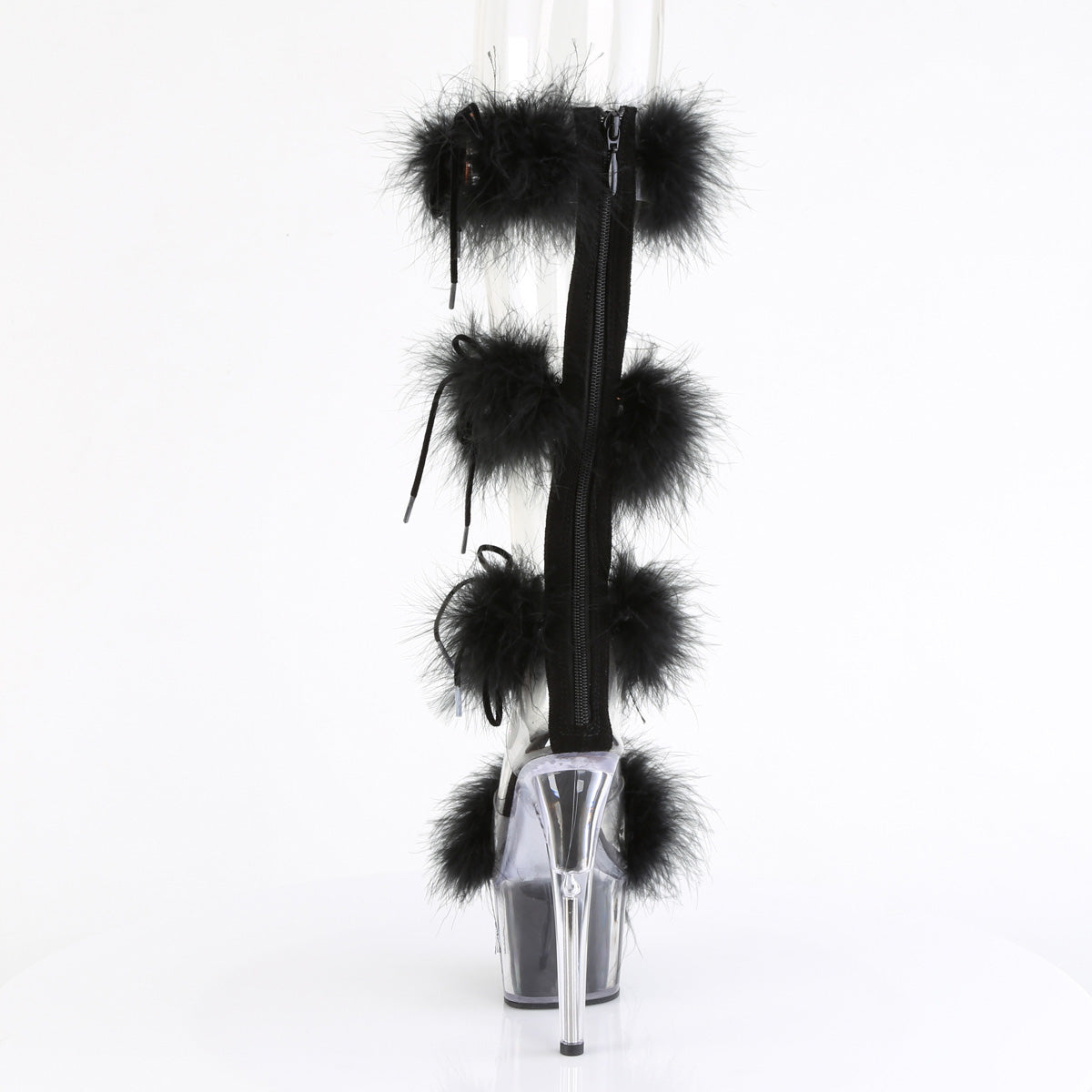 ADORE-728F Pleaser Black Fur Wrap Around Exotic Dancewear Heels