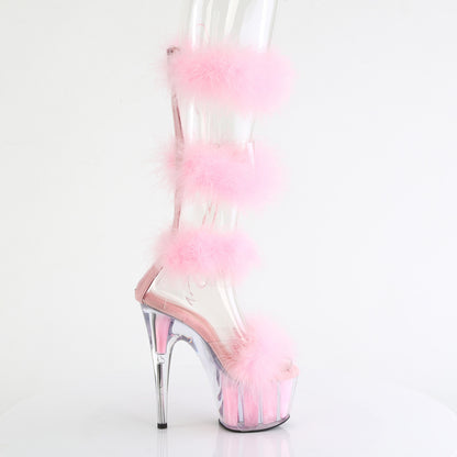 ADORE-728F Pleaser Bay Pink Fur Wrap Around Exotic Dancewear Heels