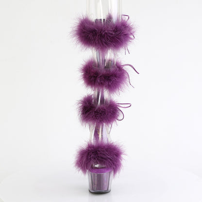 ADORE-728F Pleaser Purple Fur Wrap Pole Dancing High Heels