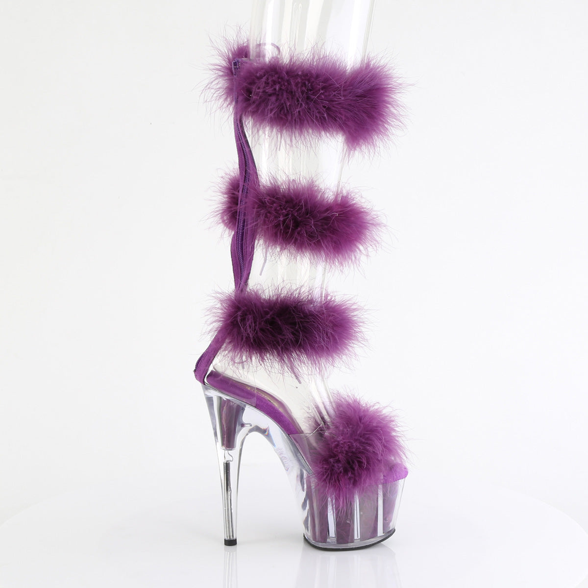 ADORE-728F Pleaser Purple Fur Wrap Pole Dancing High Heels