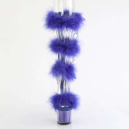 ADORE-728F Pleaser Royal Blue Fur Pole Dancing High Heels