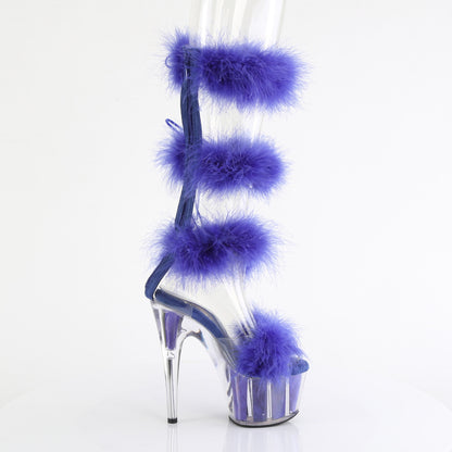 ADORE-728F Pleaser Royal Blue Fur Pole Dancing High Heels