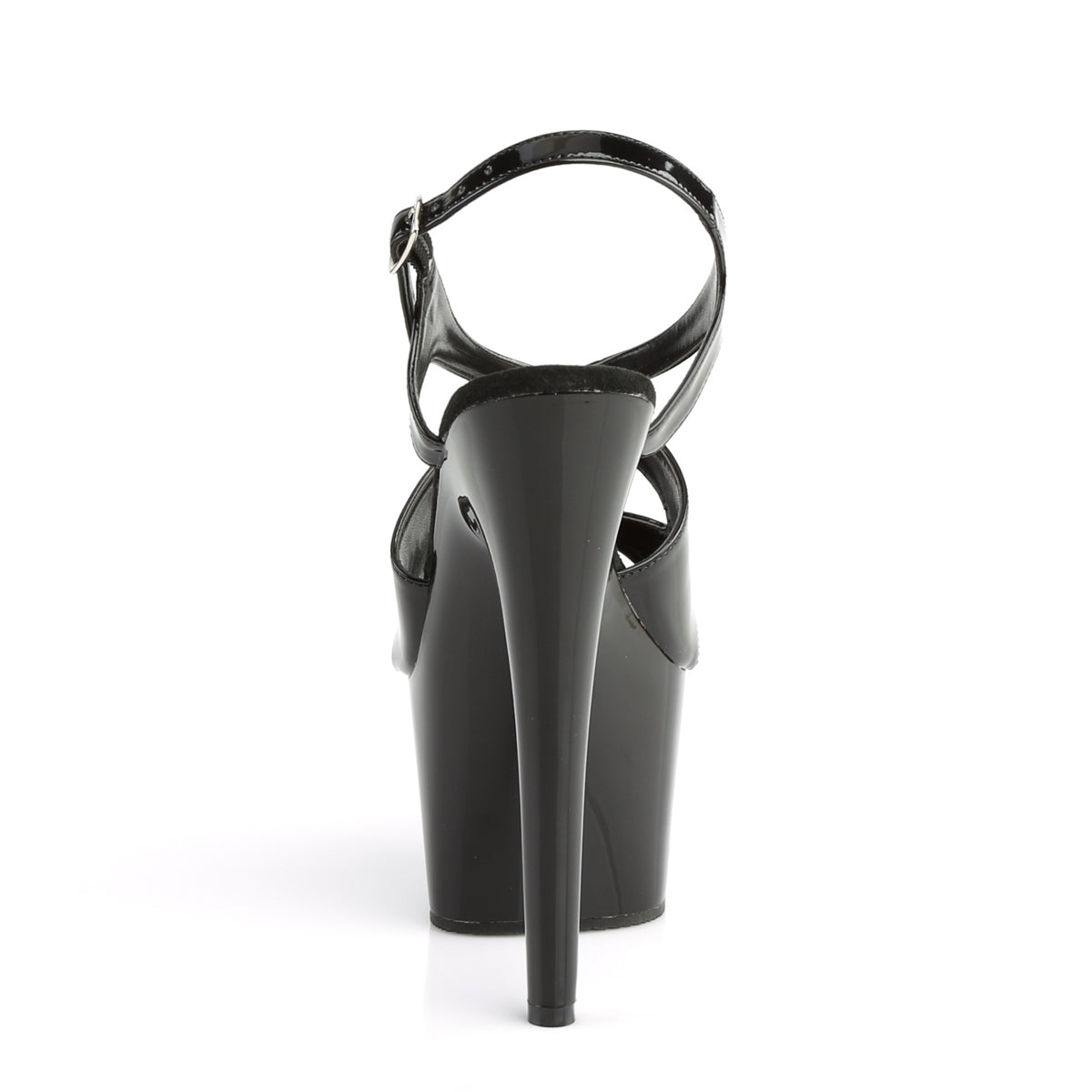 ADORE-730 Pleaser 7 Inch Heel Black Patent Strippers Sandals-Pleaser- Sexy Shoes Fetish Footwear