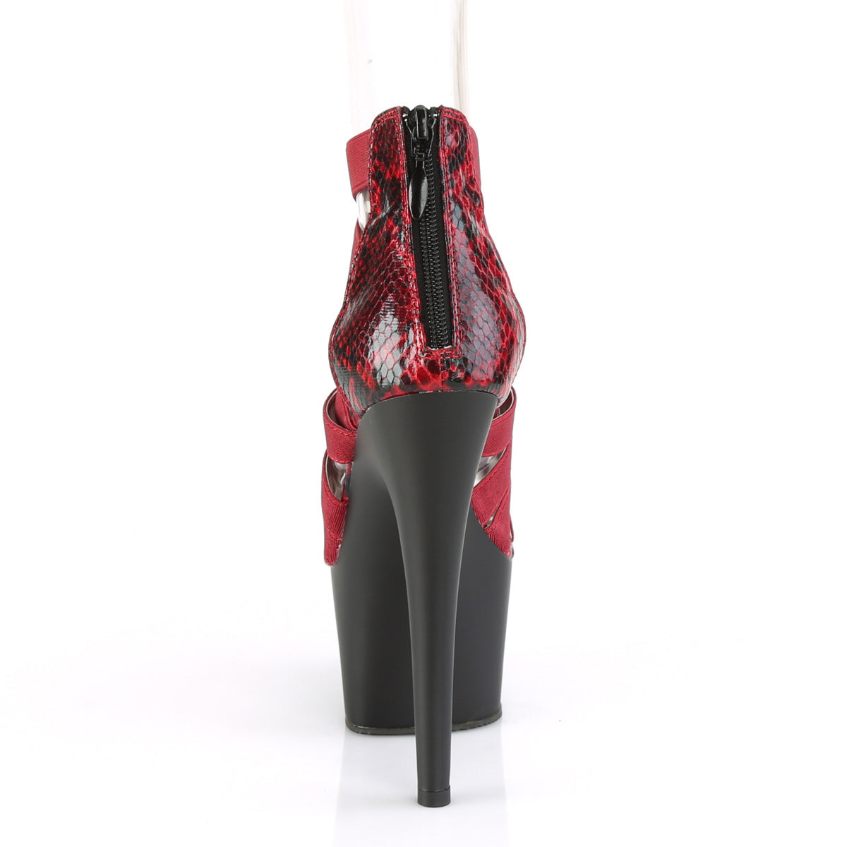 ADORE-748SP 7" Heel Wine Snake Print Strippers Sandals-Pleaser- Sexy Shoes Fetish Footwear