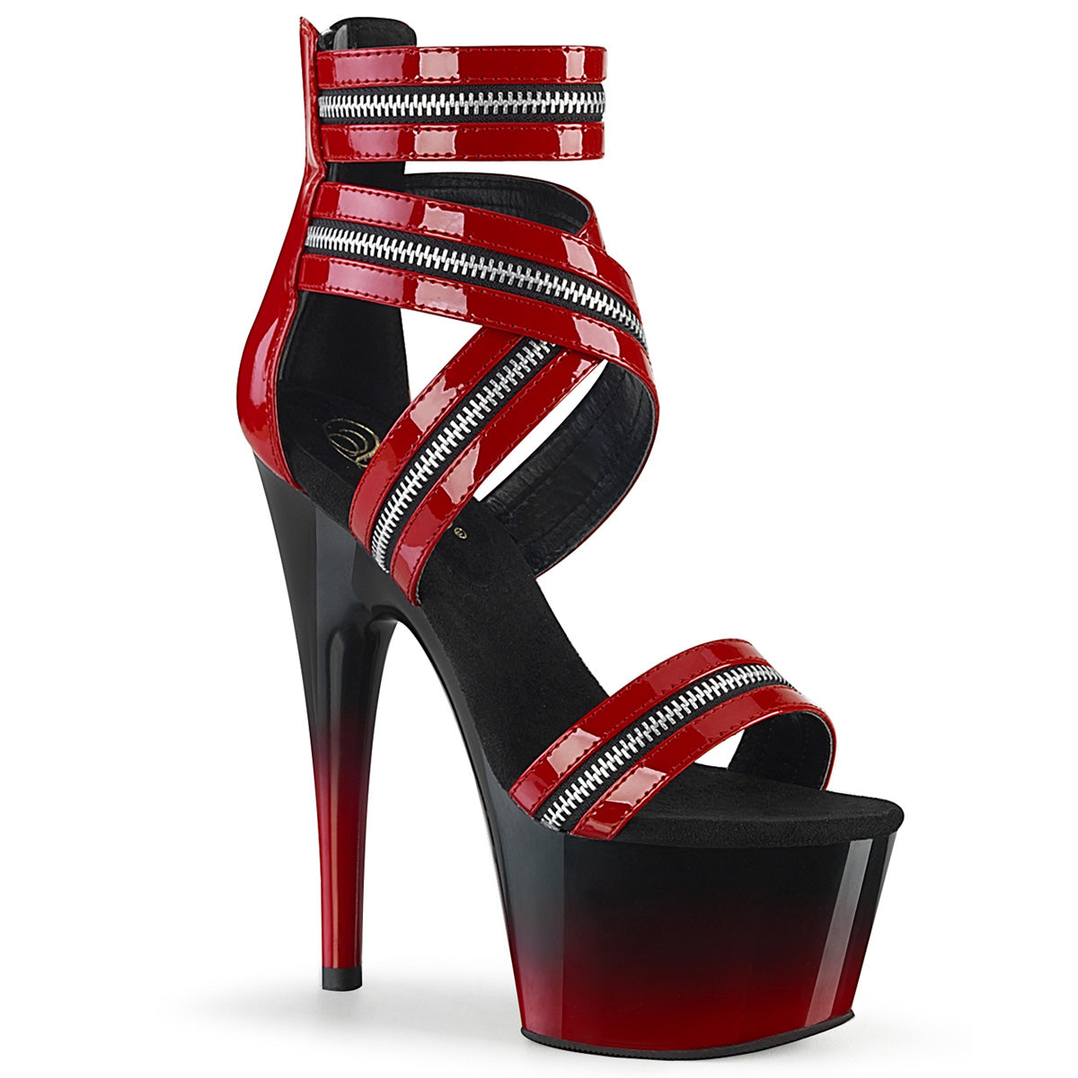 ADORE-766 Pleaser 7 Inch Heel Red Strippers Sandals