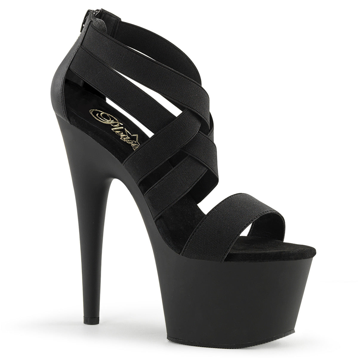 ADORE-769 Pleaser Sexy 7 Inch Heel Black Strappy Strippers Sandals