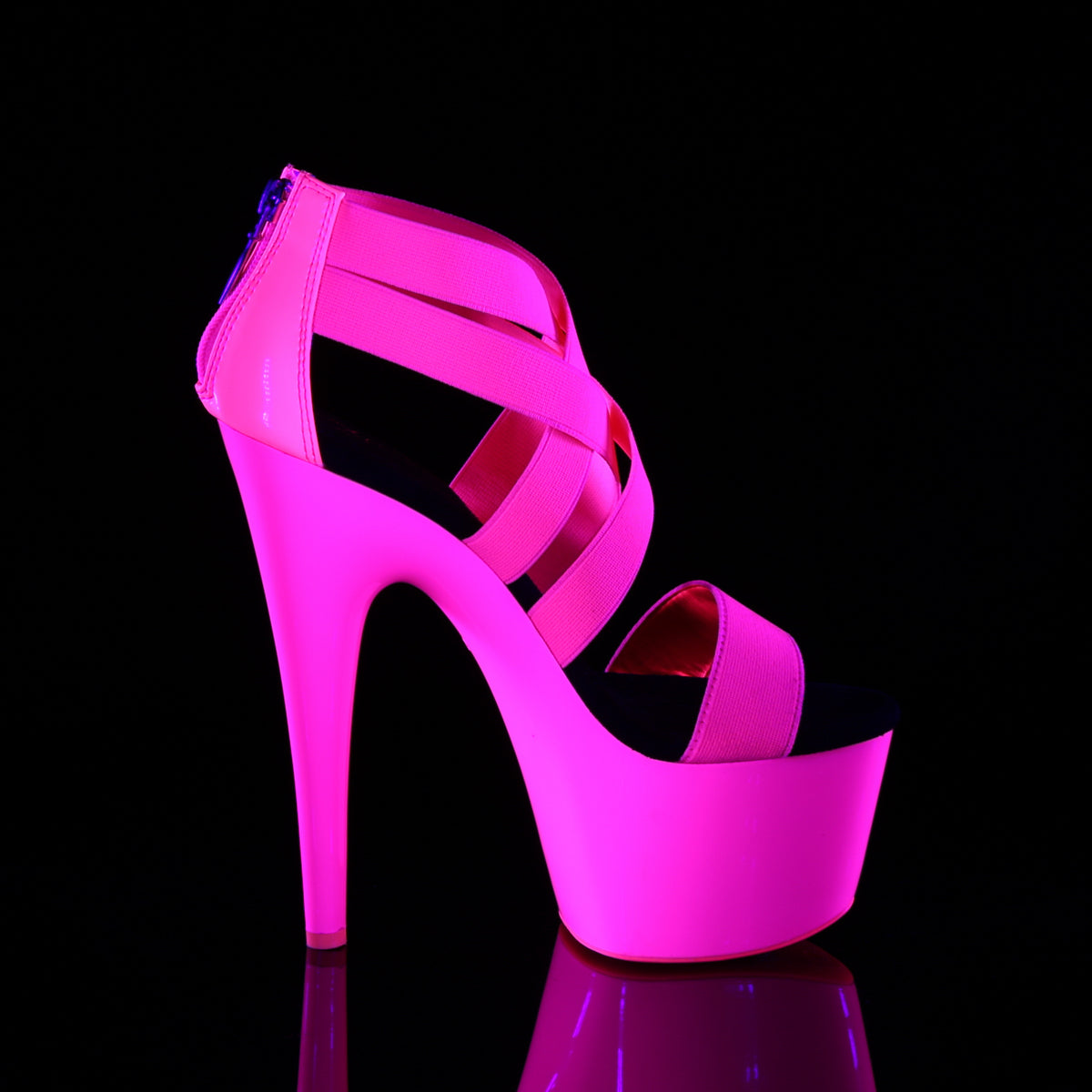 ADORE-769UV Sexy 7 Inch Heel Neon Hot Pink Pole Dancer Shoes-Pleaser- Sexy Shoes Fetish Heels