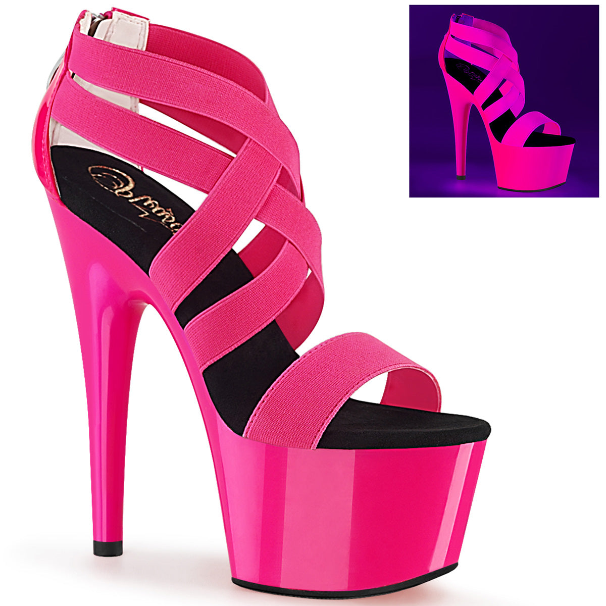 ADORE-769UV Sexy 7 Inch Heel Neon Hot Pink Pole Dancer Shoes-Pleaser- Sexy Shoes