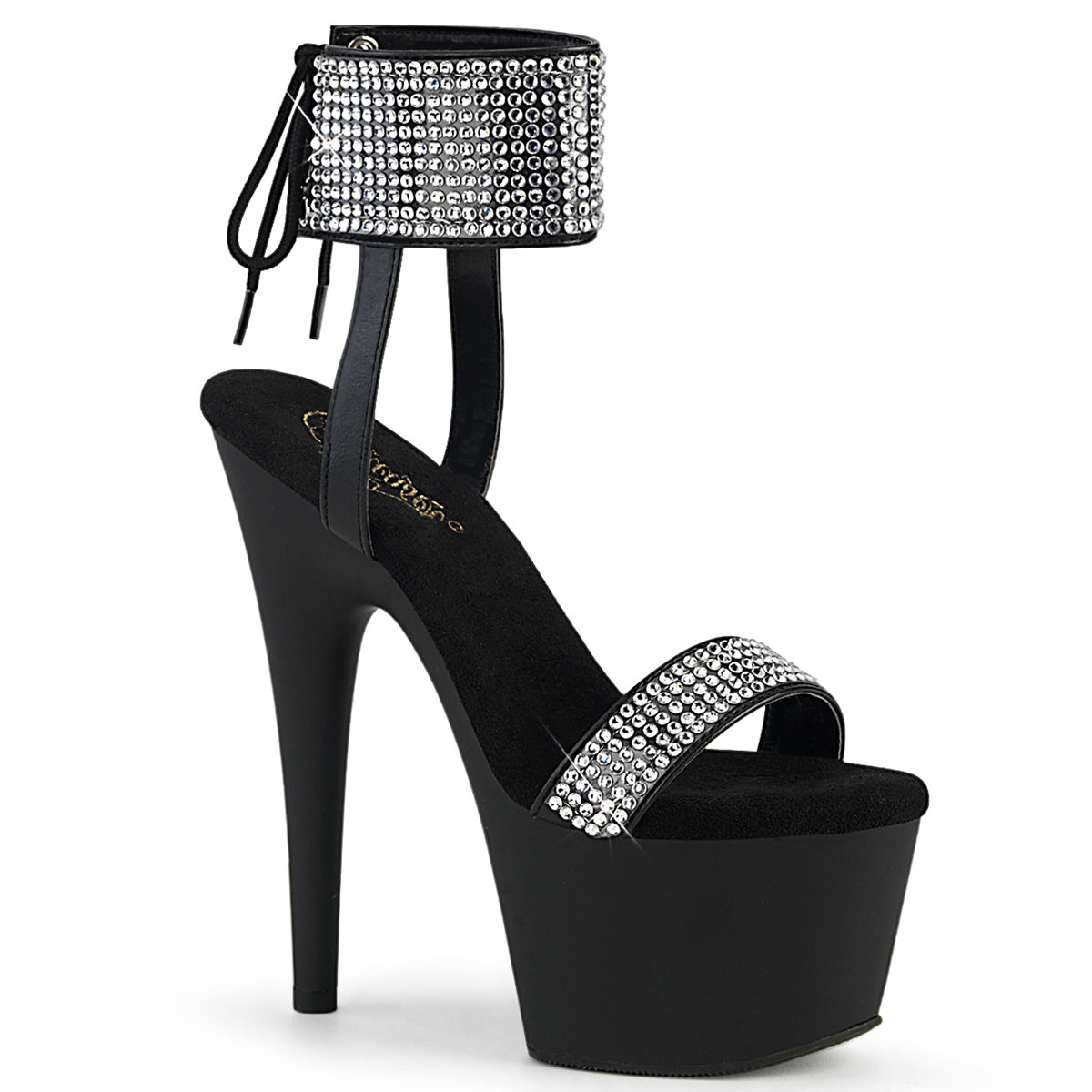 ADORE-770 Pleaser Black Platforms Exotic Dancing Bling High Heels