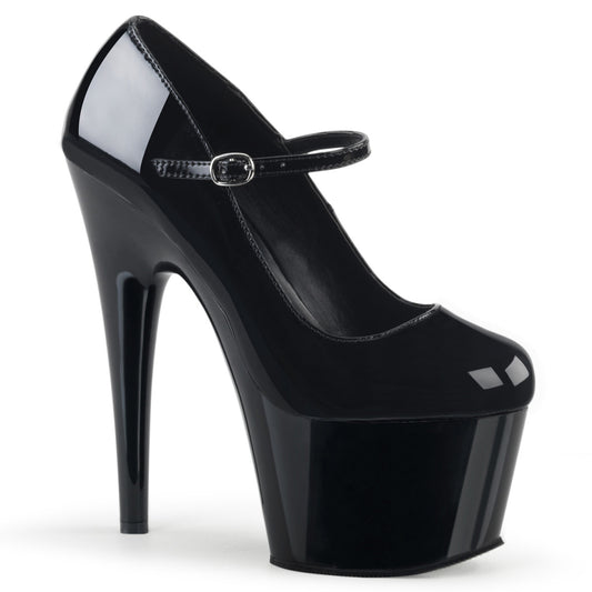 ADORE-787 Pleaser Sexy 7" Heel Black Patent Pole Dancer Shoe-Pleaser- Sexy Shoes