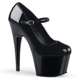 Black 7 Inch Pole Heels Platform Shoes -  Pleaser ADORE-787