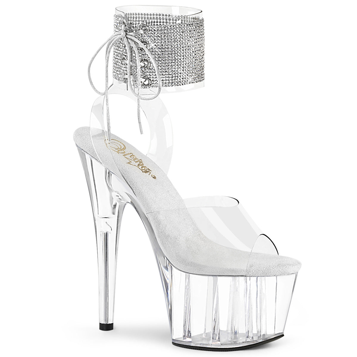 ADORE-791-2RS Pleasers 7 Inch Exotic Dancing Bling Ankle Cuff Heels