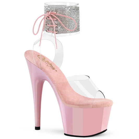 ADORE-791-2RS Pleaser Baby Pink Platform Pole Dancing Bling Ankle Cuff Heels
