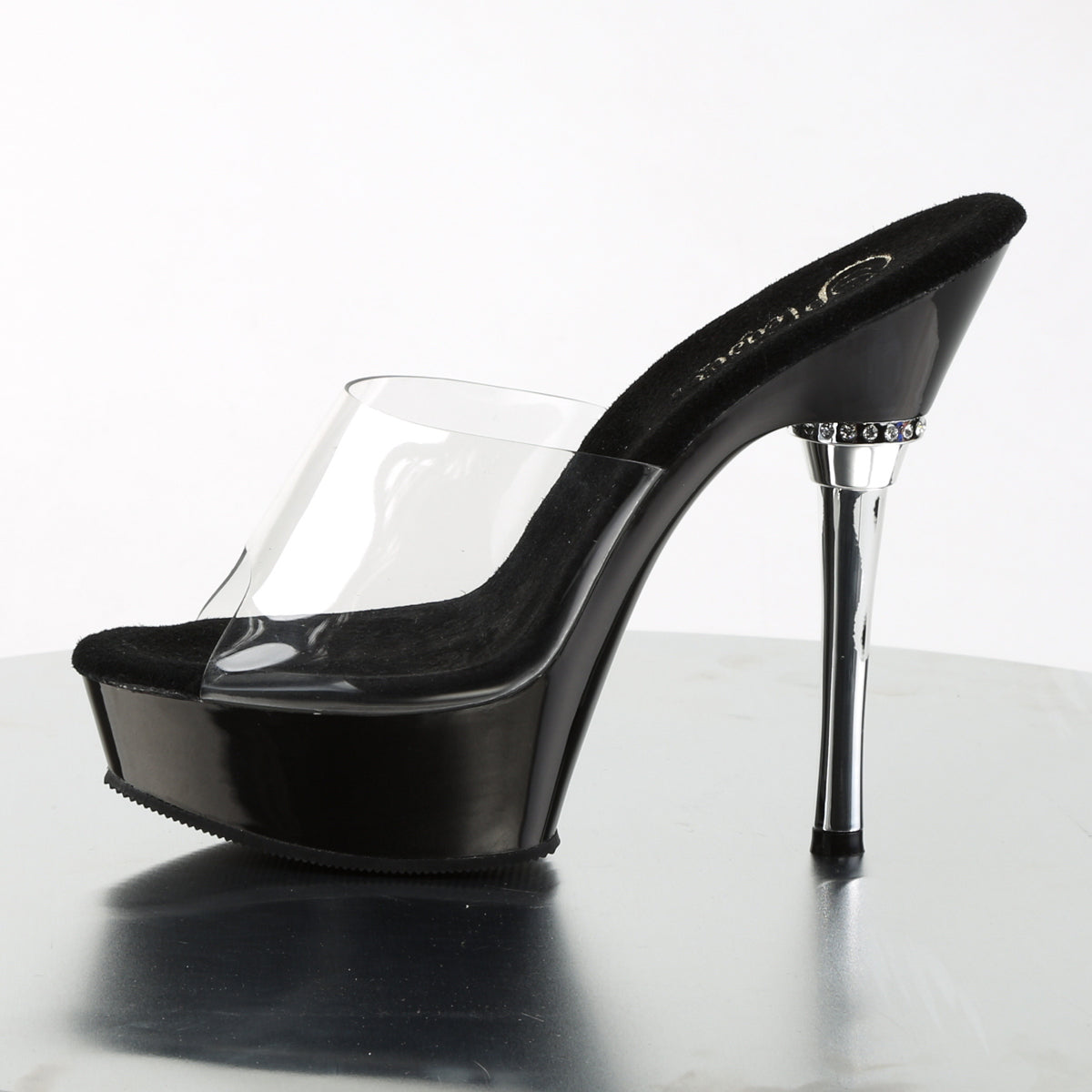 ALLURE-601 5.5" Heel Clear and Black Pole Dancing Shoes-Pleaser- Sexy Shoes Pole Dance Heels