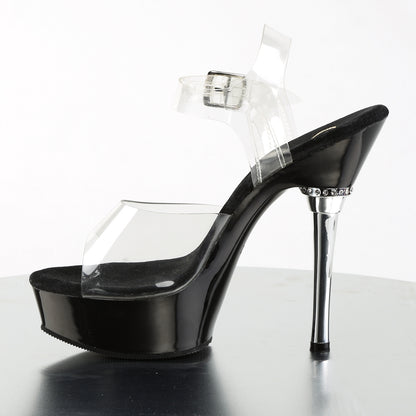 ALLURE-608 5.5" Heel Clear and Black Pole Dancing Shoes-Pleaser- Sexy Shoes Pole Dance Heels