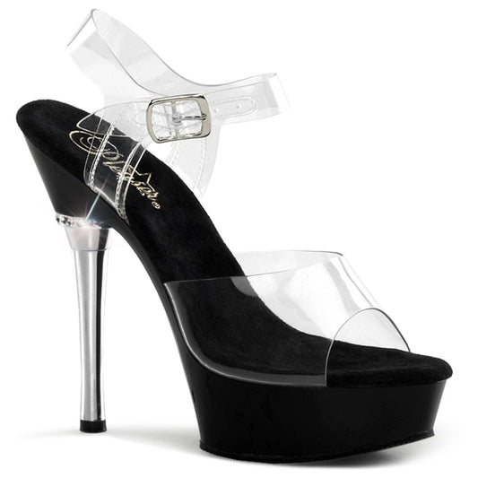 ALLURE-608 5.5" Heel Clear and Black Pole Dancing Shoes-Pleaser- Sexy Shoes